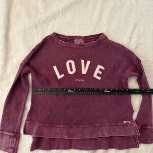 Burgundy Long Sleeve 'LOVE' Top Betsey Johnson